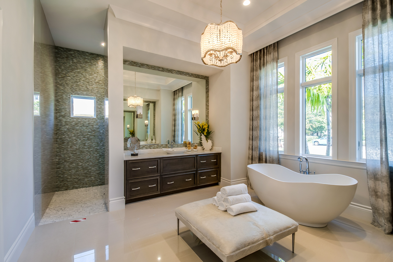 Private master bathroom suite in Florida home
